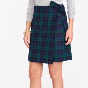NWT J.Crew plaid wrap skirt
